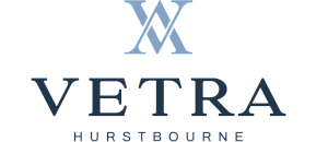 Elegant Vetra Hurstbourne logo featuring a stylized letter 'W' above the name, exuding sophistication and class.