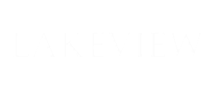Elegant 'Lakeview' text in stylish serif font, conveying sophistication and tranquility.