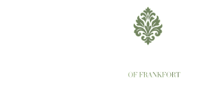 Elegant logo for Cottages of Frankfort featuring sophisticated typography and a decorative green emblem.