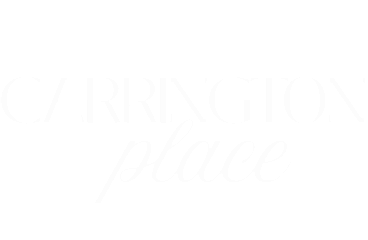 Elegant logo design featuring the name 'Carrington Place' in sophisticated typography on a dark background.