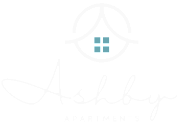 Elegant Ashby Apartments logo featuring a stylized house with a window, conveying comfort and modern living.