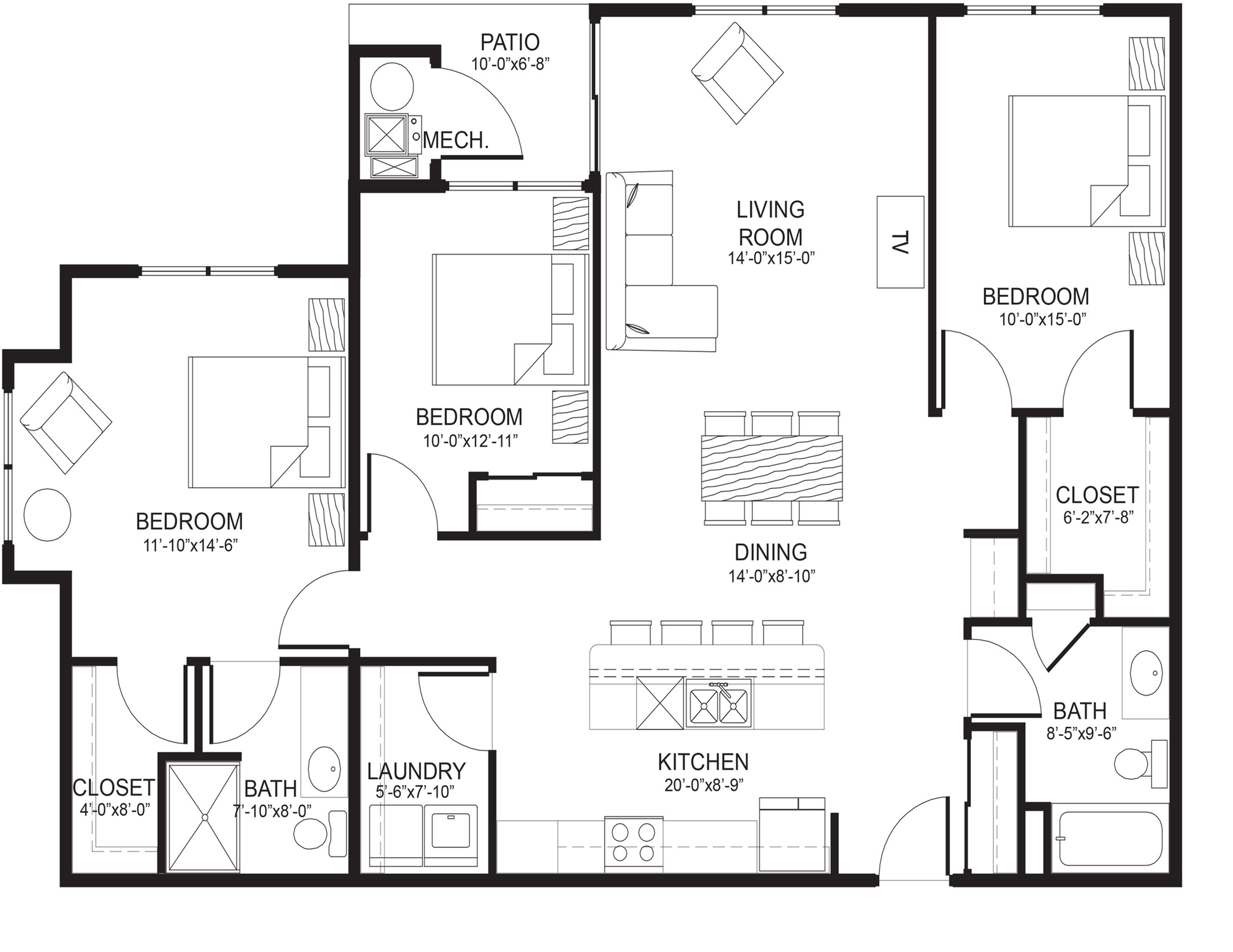 Floor Plans Winhall of Williams Pointe Waukee Apartments