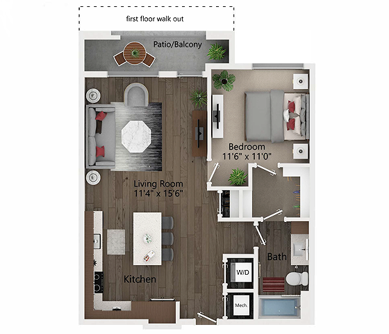 Floor plan layout diagram for A5 ADA