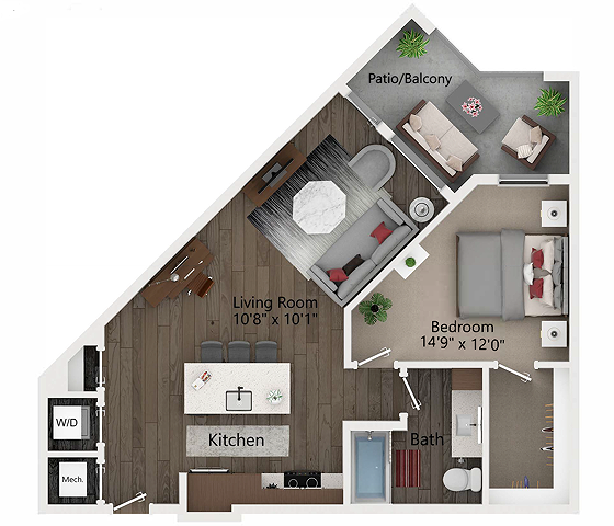 Floor plan layout diagram for A4