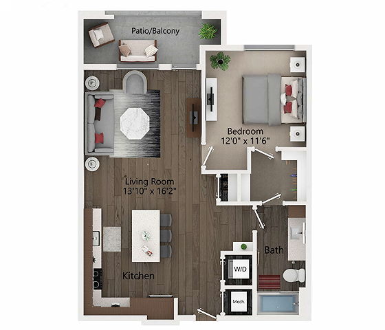 Floor plan layout diagram for A6