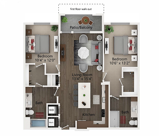 Floor plan layout diagram for B2