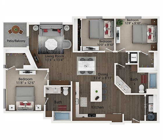 Floor plan layout diagram for C1
