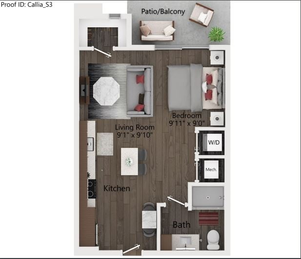 Floor plan layout diagram for S3