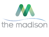 Elegant logo for The Madison featuring a modern gradient 'M' above sleek lettering, symbolizing innovation and style.