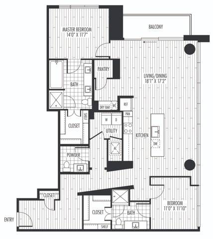 Floor plan layout diagram for B3