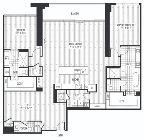 Floor plan layout diagram for PH2