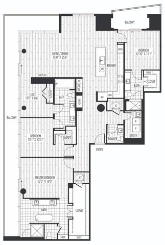 Floor plan layout diagram for PH3