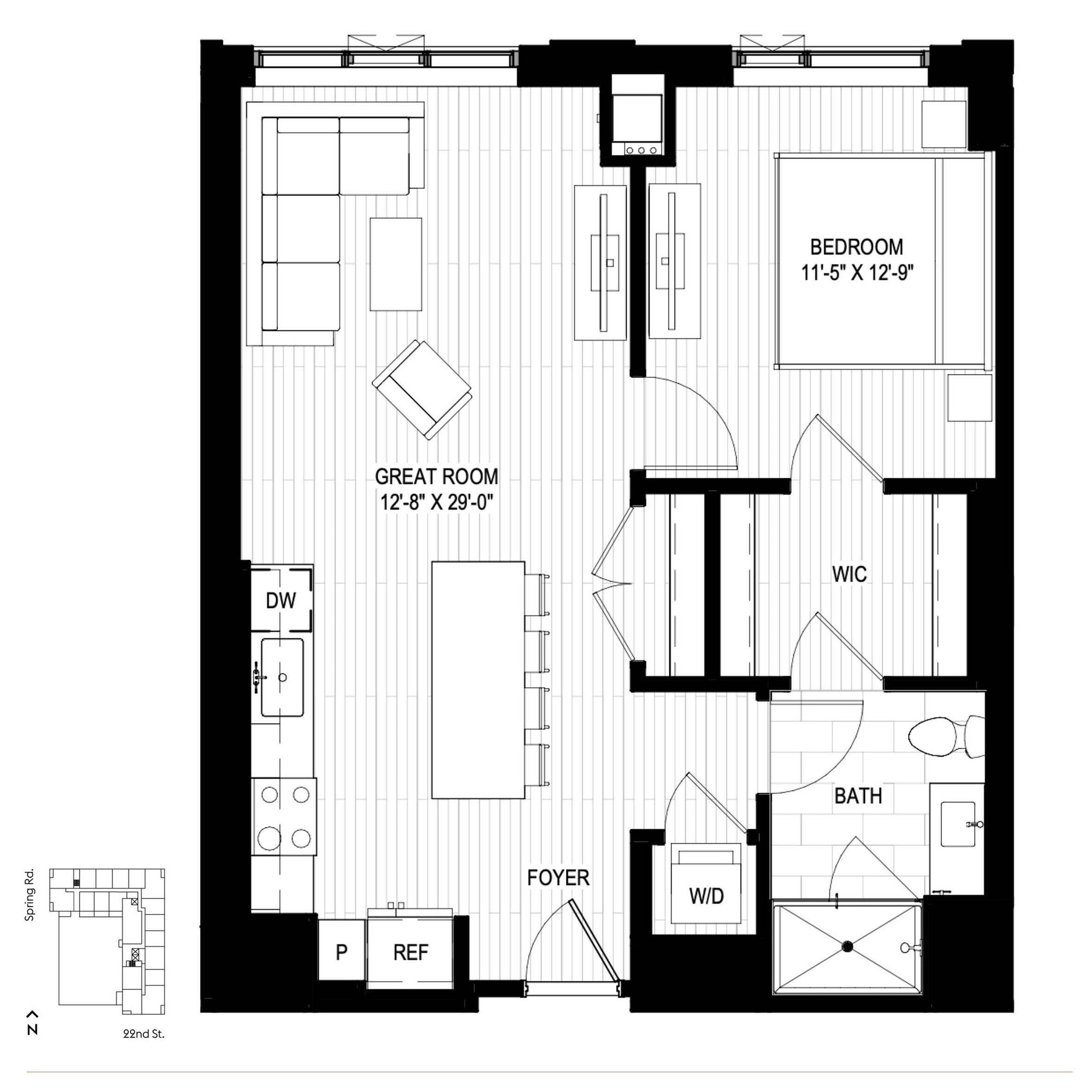 Floor plan layout diagram for C1