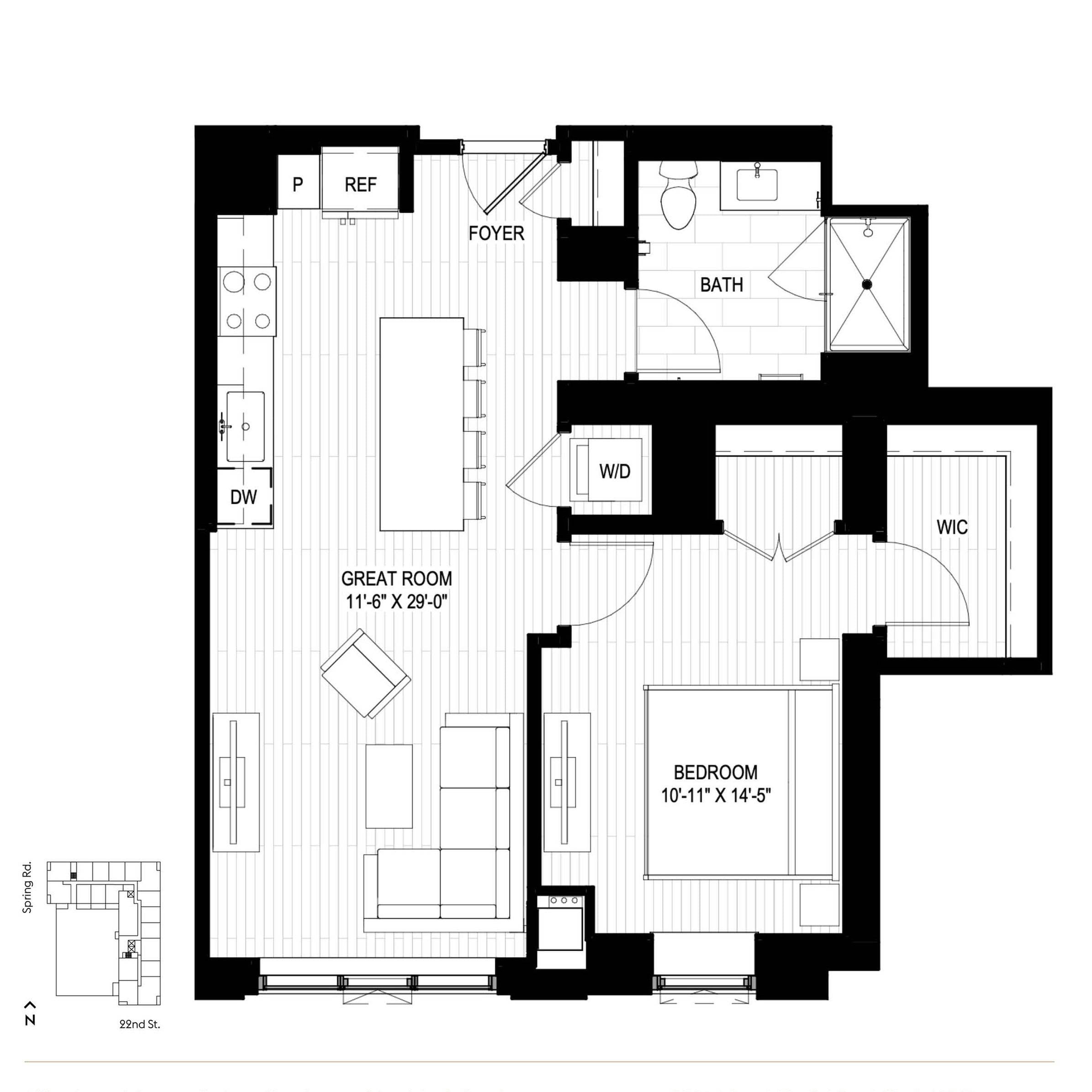 Floor plan layout diagram for D1