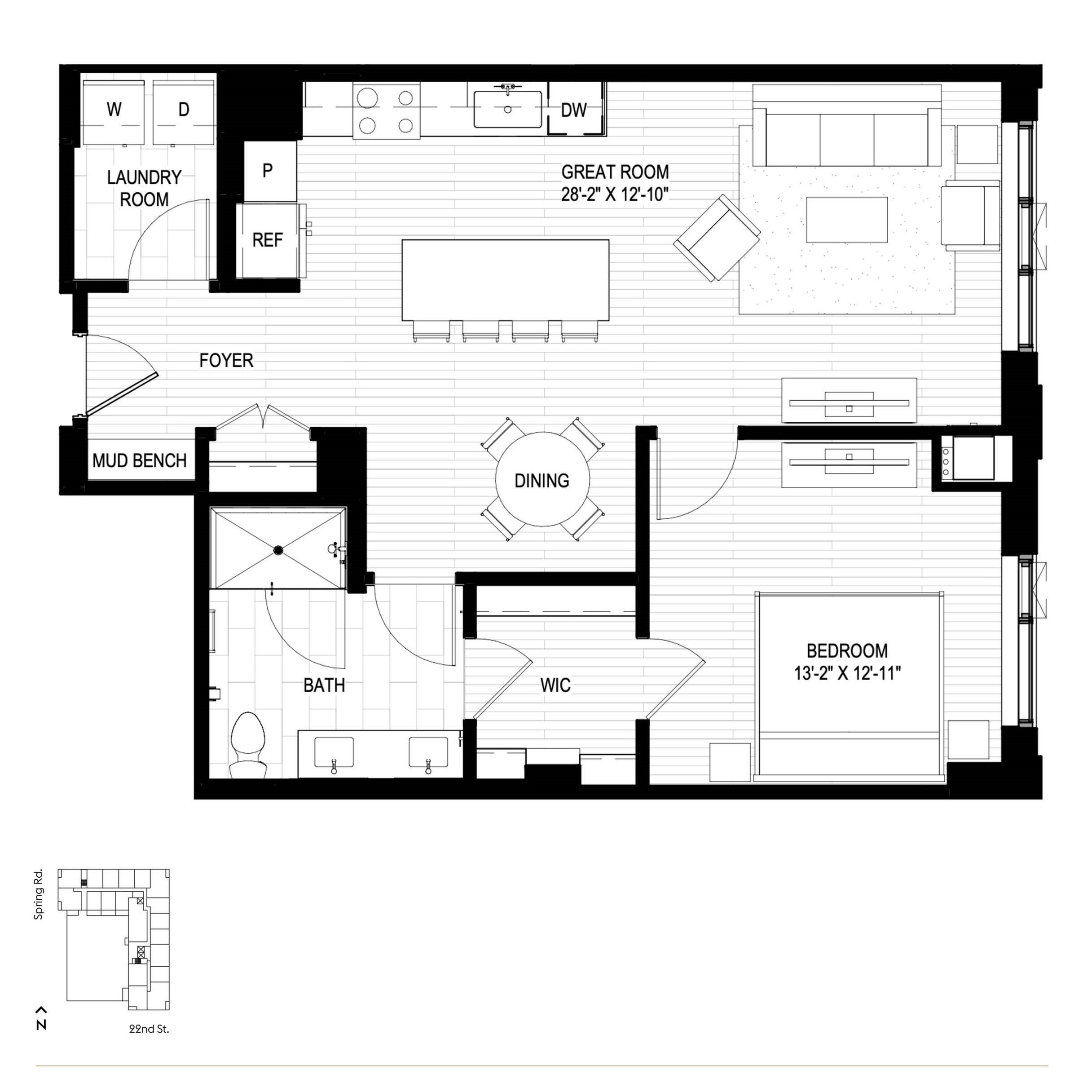 Floor plan layout diagram for G1