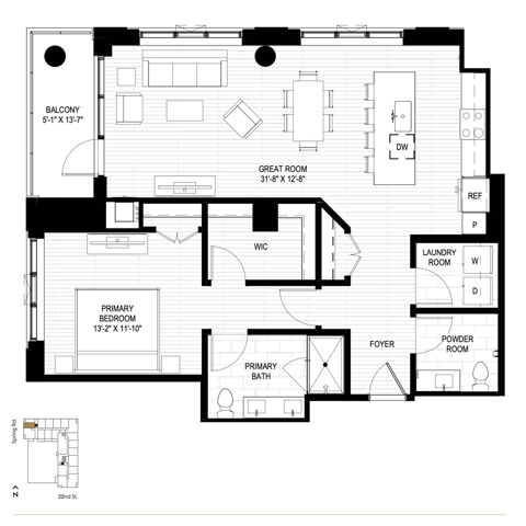 Floor plan layout diagram for J1