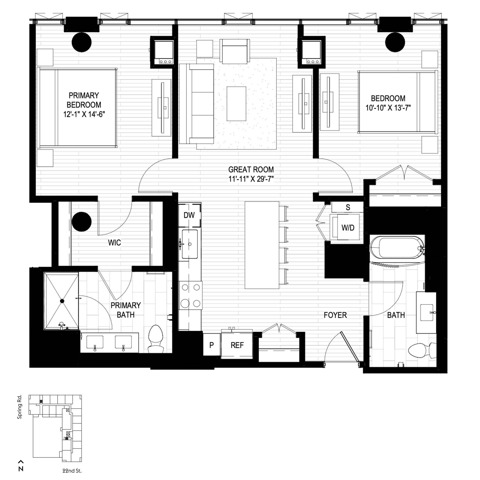 Floor plan layout diagram for A2
