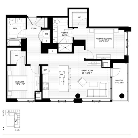 Floor plan layout diagram for D2
