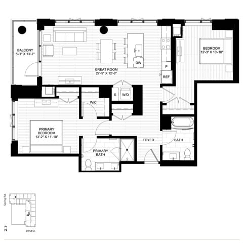 Floor plan layout diagram for E2