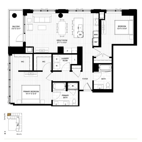 Floor plan layout diagram for PH2.1