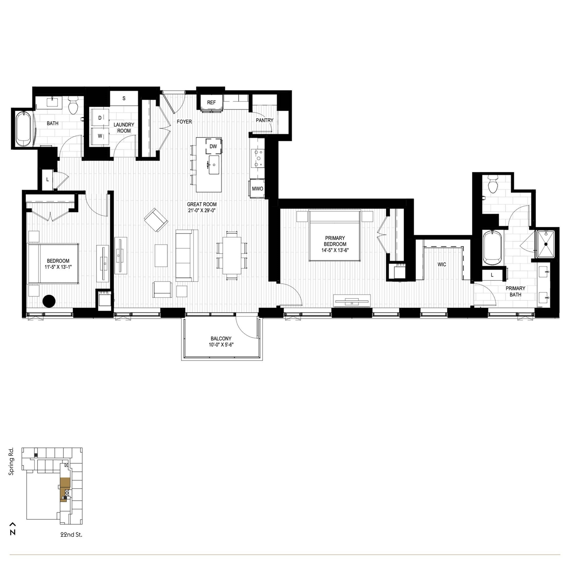 Floor plan layout diagram for PH2.3