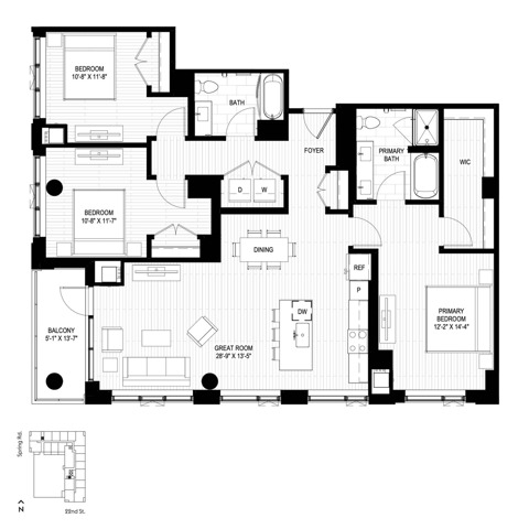 Floor plan layout diagram for A3