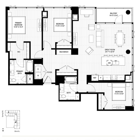 Floor plan layout diagram for B3