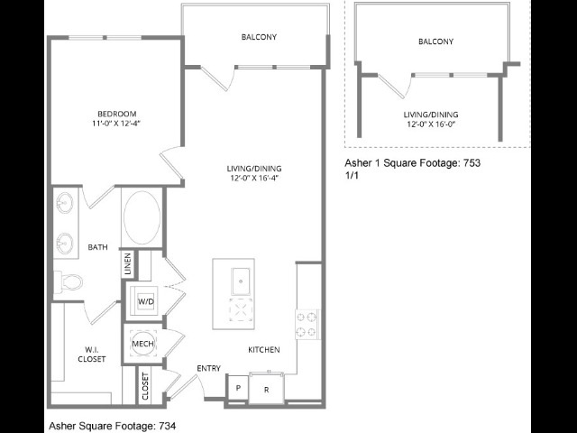 Floor plan layout diagram for Asher
