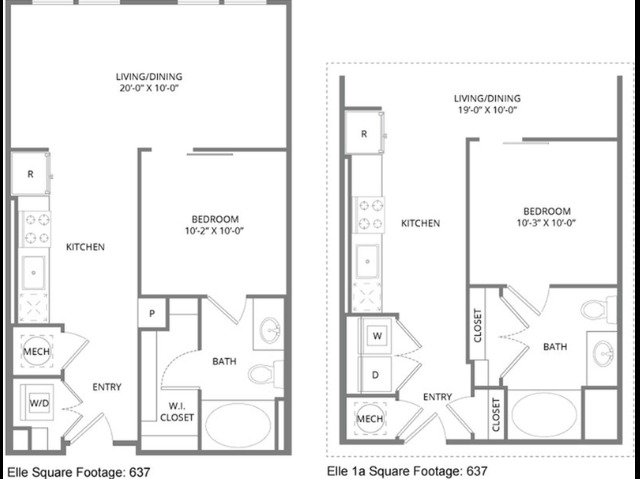 Floor plan layout diagram for Elle 1a