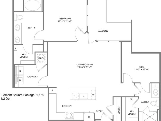 Floor plan layout diagram for Element