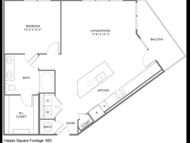 Floor plan layout diagram for Harper