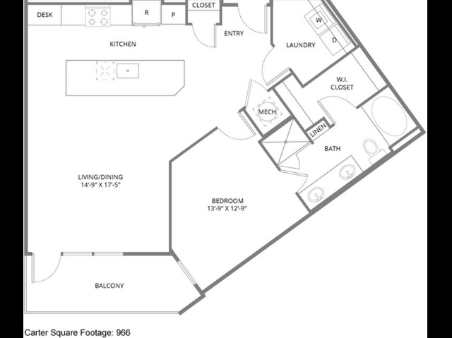 Floor plan layout diagram for Carter