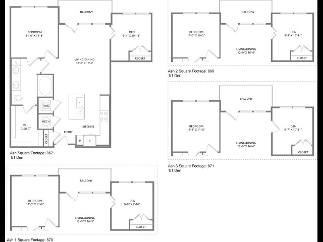Floor plan layout diagram for Ash 3