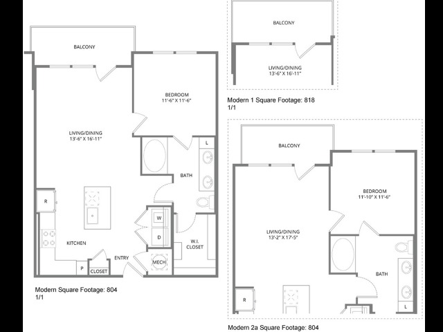 Floor plan layout diagram for Modern 2a