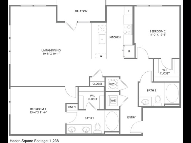 Floor plan layout diagram for Haden