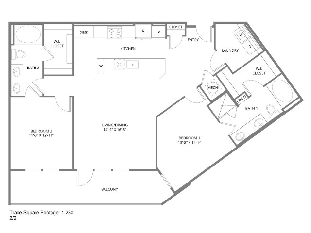 Floor plan layout diagram for Trace