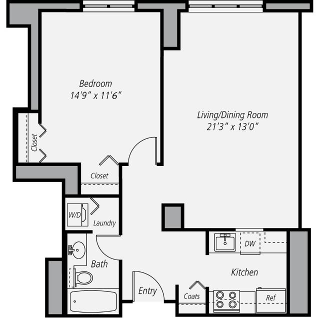 Floor plan layout diagram for A4