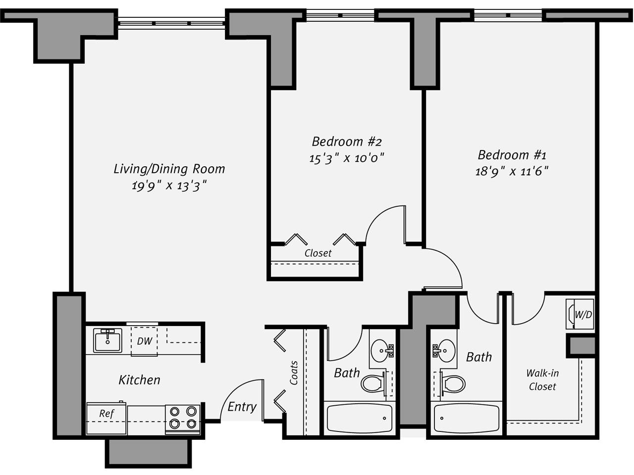 Floor plan layout diagram for B2