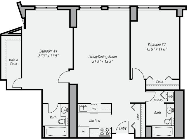 Floor plan layout diagram for B2P