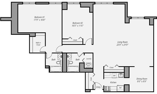 Floor plan layout diagram for B14P