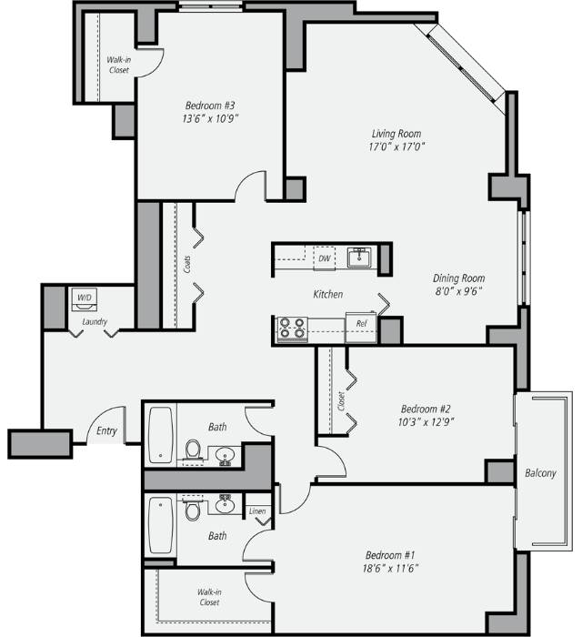 Floor plan layout diagram for C1P