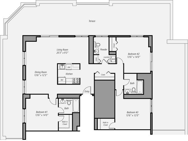 Floor plan layout diagram for C3P