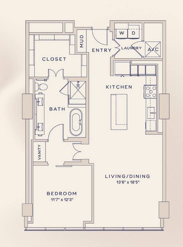 Floor plan layout diagram for A4