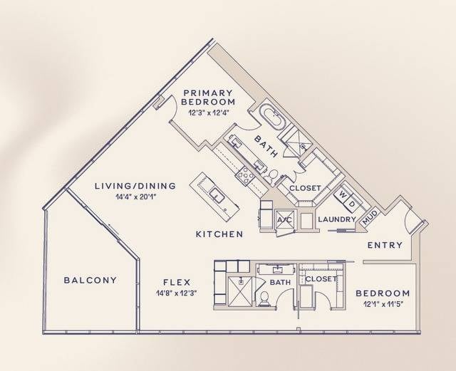 Floor plan layout diagram for B3