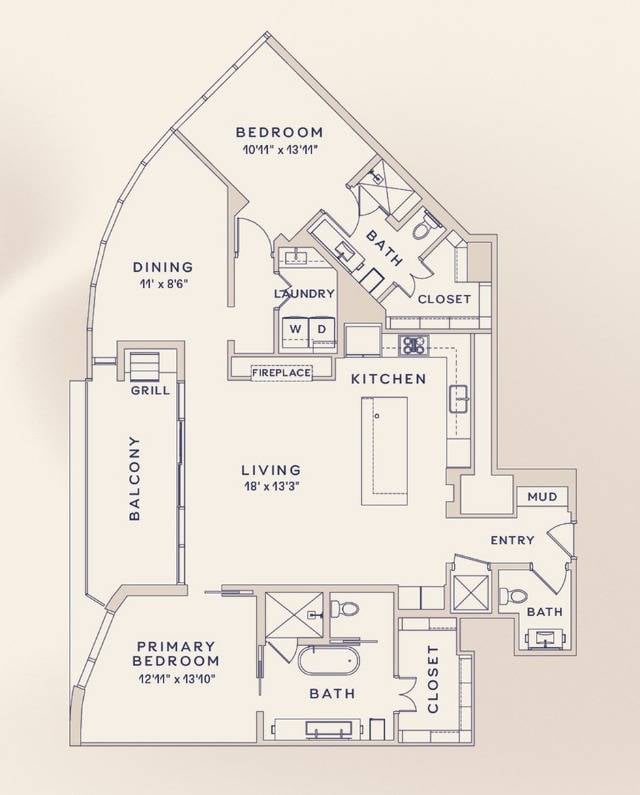 Floor plan layout diagram for PH1