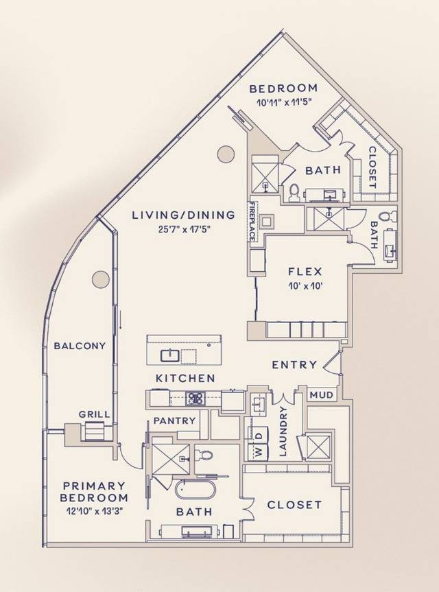 Floor plan layout diagram for PH2