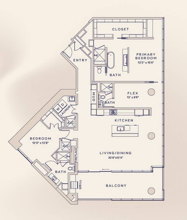 Floor plan layout diagram for PH3