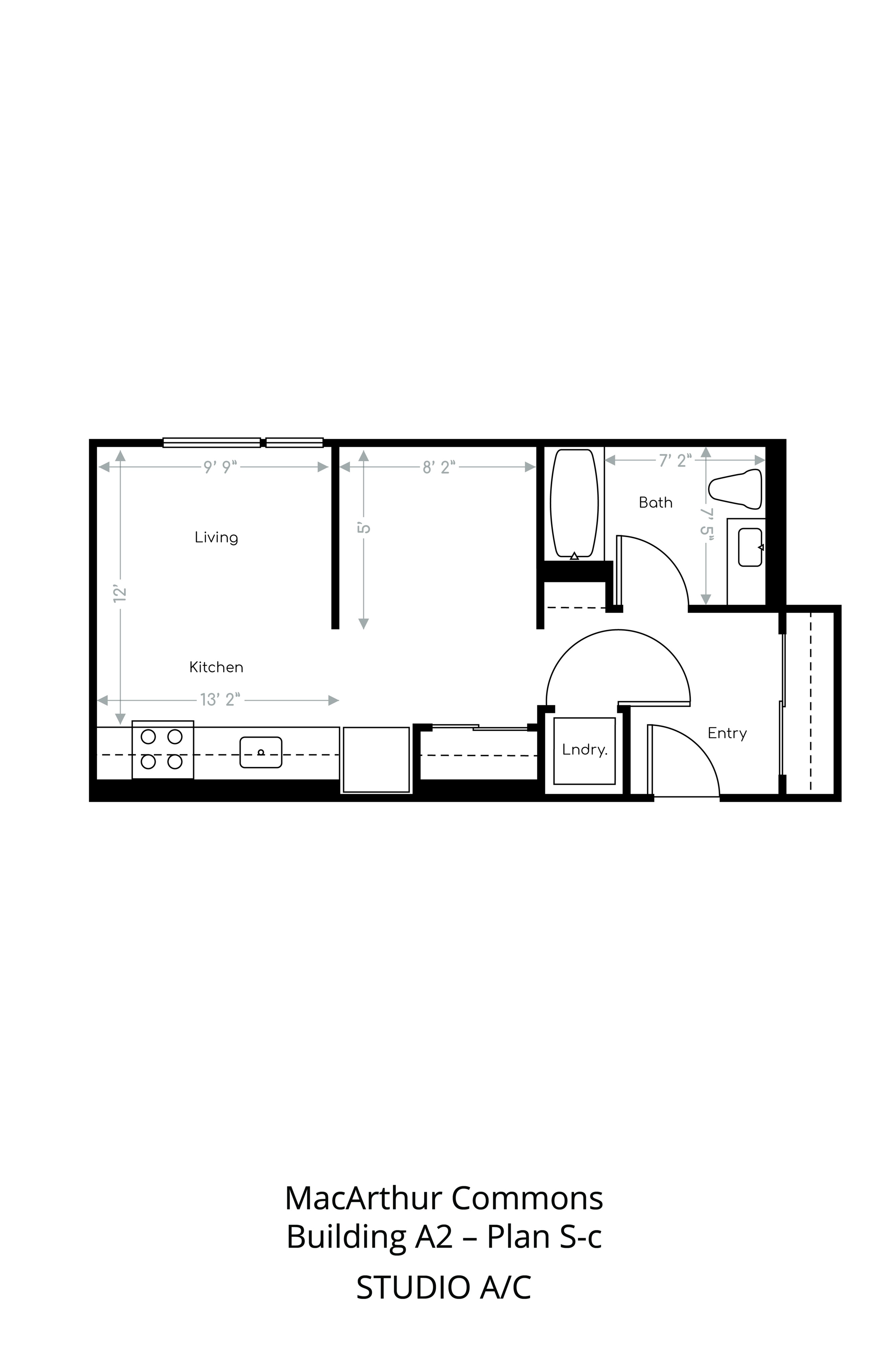 Floor plan layout diagram for Studio C