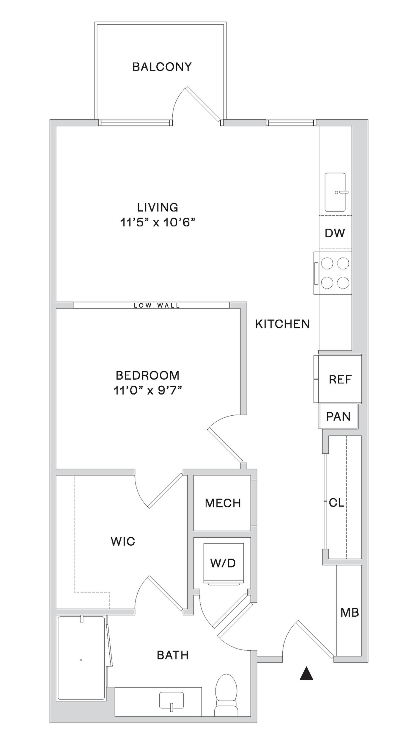 Floor plan layout diagram for A1E