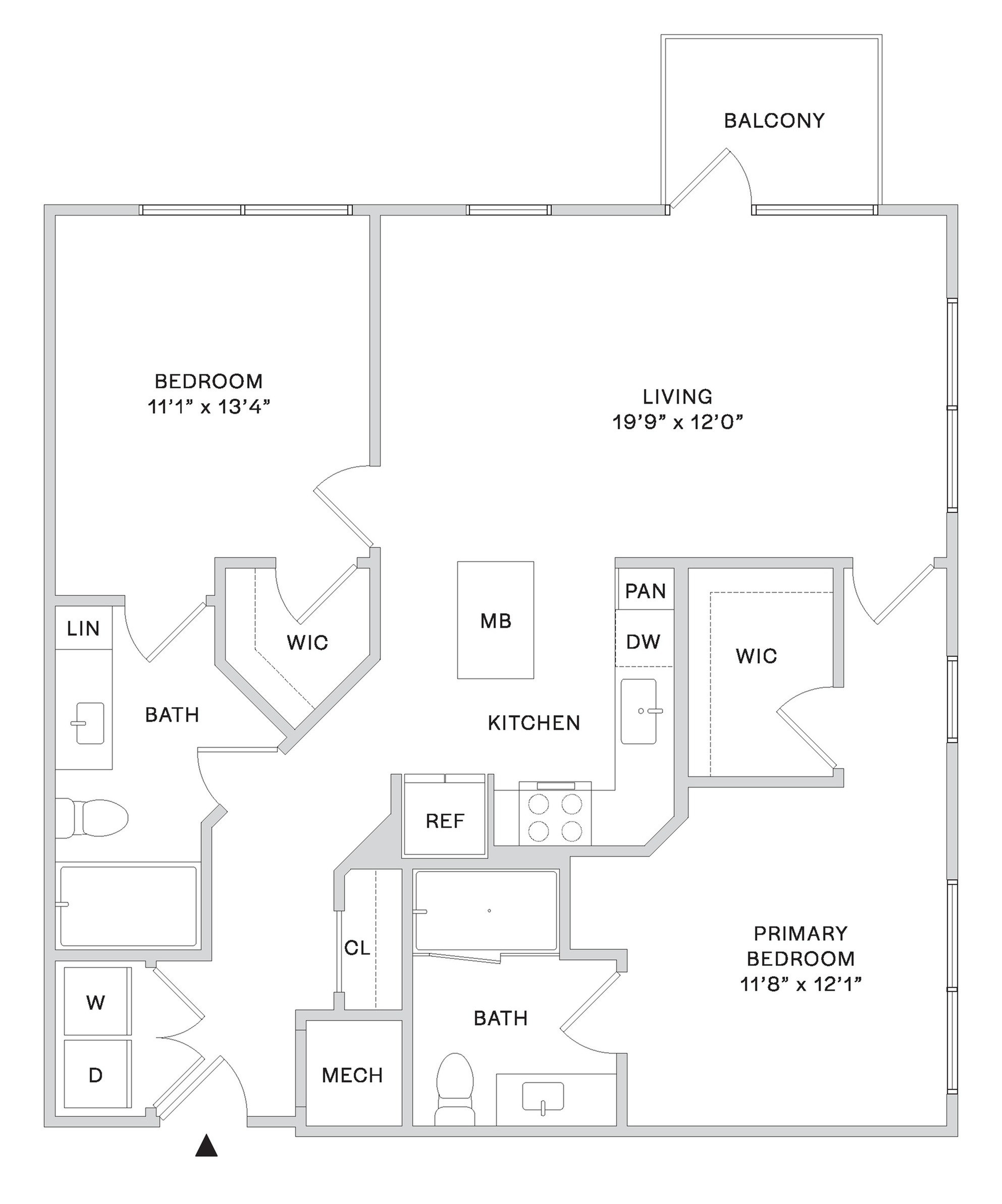 Floor plan layout diagram for B2